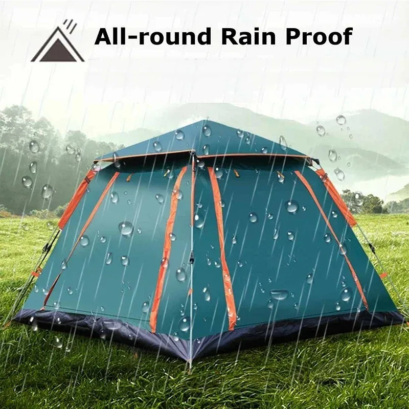 Automatic Camping Tent with Carring Bag, Quick Open Tent, Outdoor Rainfly, Waterproof Tent for Family, Instant Setup, 4-6 Person