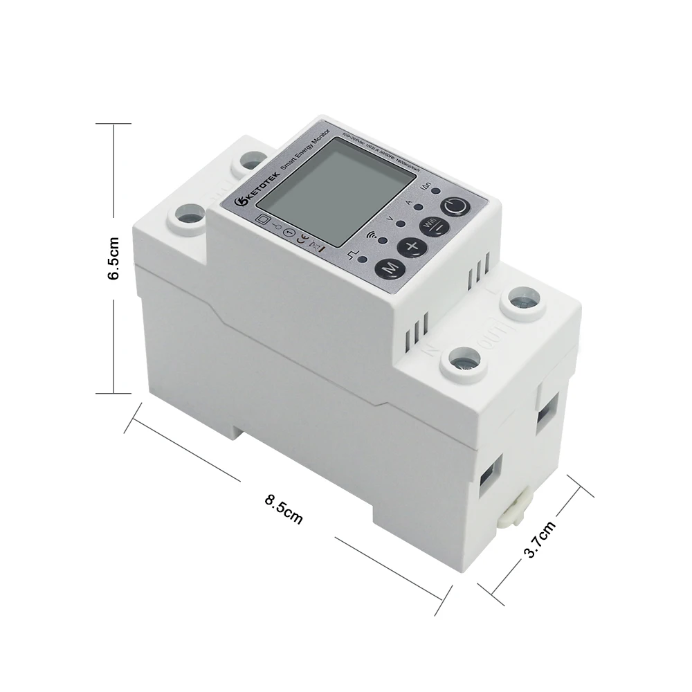 Din Rail Single Phase Energy Meter No/With WiFi Power Consumption Voltage Watt Pulse Output Energy Saving Monitor Tuya Control