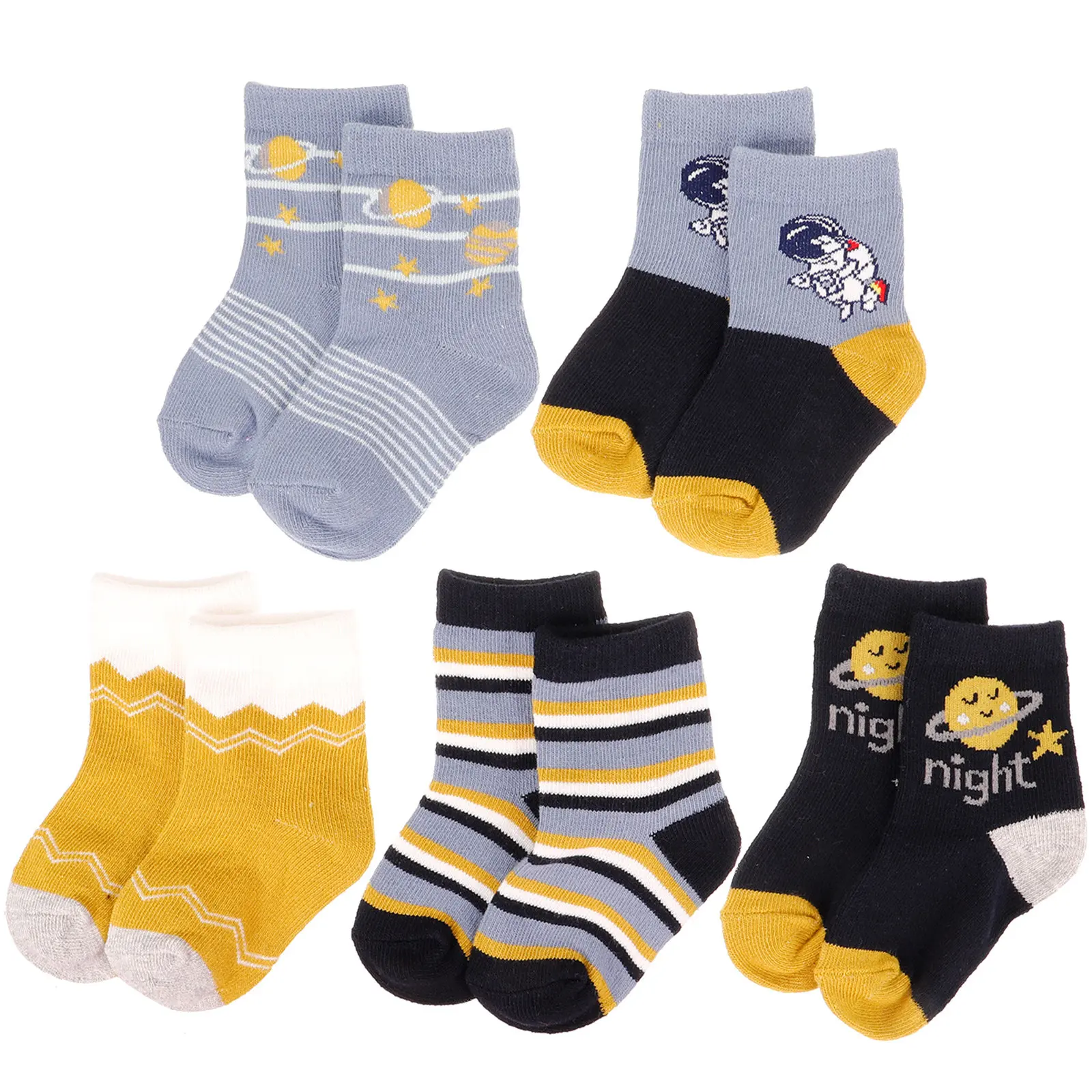5Pairs Toddler Socks Cotton Ankle Socks for Kids Soft Breathable Easy Wash Cute Design Stylish Matching Outfit Gift Birthday