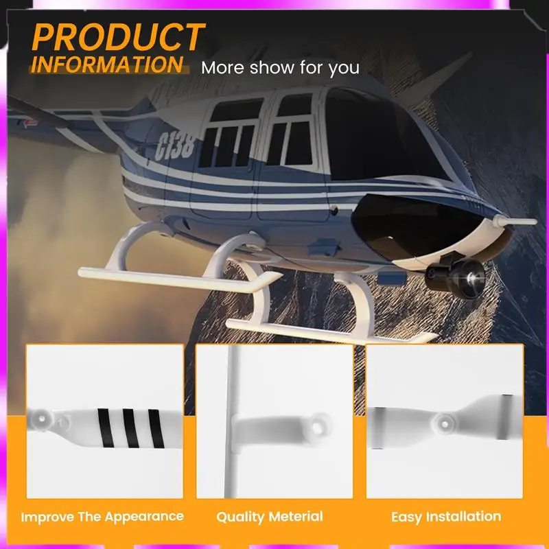 N98R 2X RC لعبة هليكوبتر ترقية C138 الهيكل السفلي والذيل الدوار عدة ل RC عصر C138 جرس 206 1:33 لعبة تعمل بالريموت هليكوبتر أجزاء