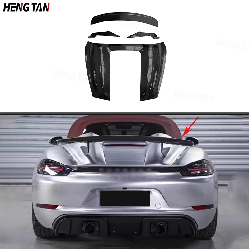 For Porsche Boxster 718 2017-2021 Car Rear Trunk Spoiler Rear Wing Tail Wing Parts Carbon Fiber Upgrade Body kit