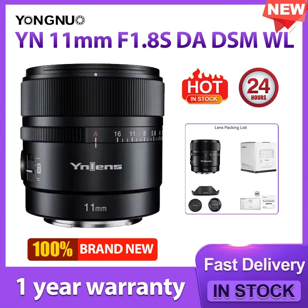 YONGNUO YN11mm F1.8S DA DSM WL Autofocus Ultra Wide Angle APS-C Lens For Sony A6700 A6000 A5100 A3500 ZV-E10