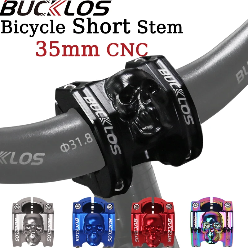 BUCKLOS Bike Stem 31.8mm 35mm Short Mtb Power Aluminum High-strength Bicycle Stem Ultralight Durable Road Racing Bike Part