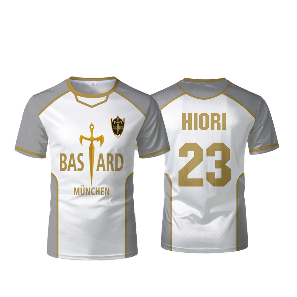 Blue Lock Anime Bastard München Jersey White Maillot Men's Football T-shirt Kaiser Isagi Cosplay Tops Breathable Sports Boy Tees image 6