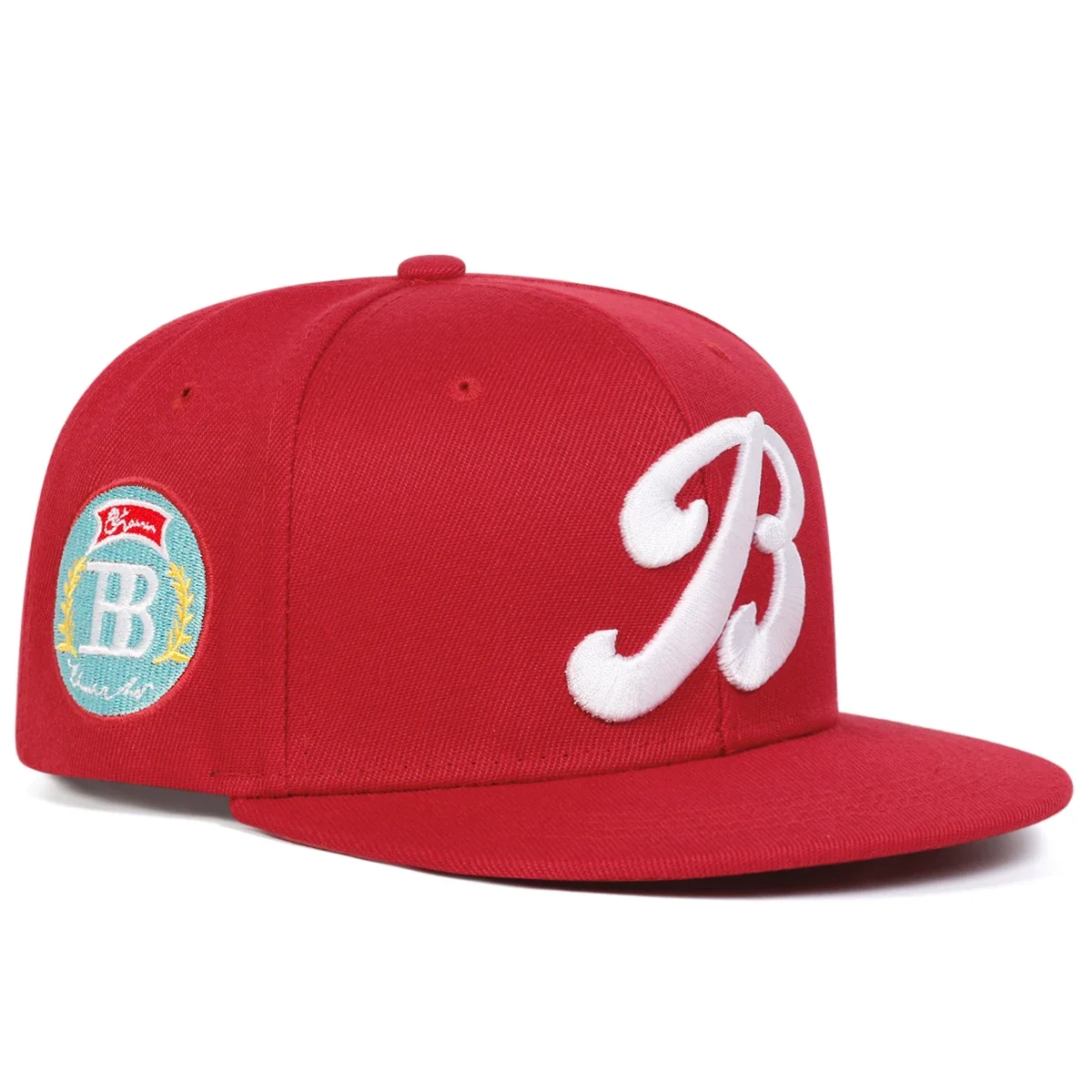 유니섹스 B 문자 자수 힙합 모자 봄 가을 야외 조정 가능한 캐주얼 야구 모자 선 스크린 모자 스포츠 모자