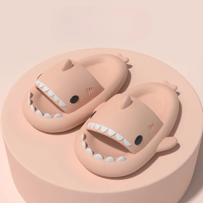 Summer Shark Slippers For Children Cold Slippers Indoor Non-Slip Soft Bottom Comfort Cute Baby Hole Shoes Boys Girls Home Slides