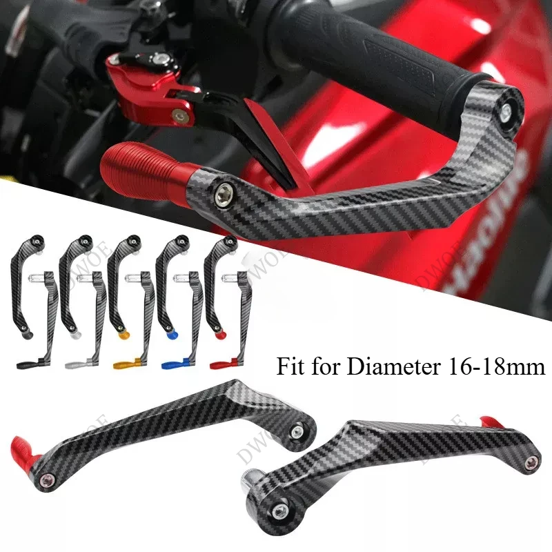 Universal Motorcycle Waterproof Brake Clutch Levers Handlebar Protecter Carbon Fiber Plastic Parts fit for Diameter 16-18mm