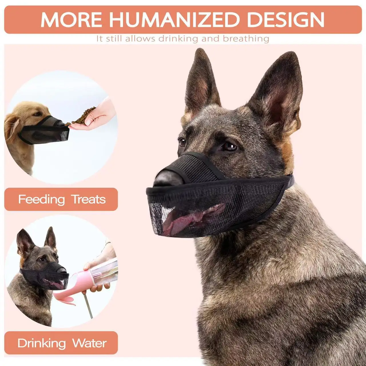 Large Dog Mouth Cover, Anti-bite and Accidental Eating Grid, Long-beaked Dog Mouth Cover, Medium and Large Dog Anti-off Mask