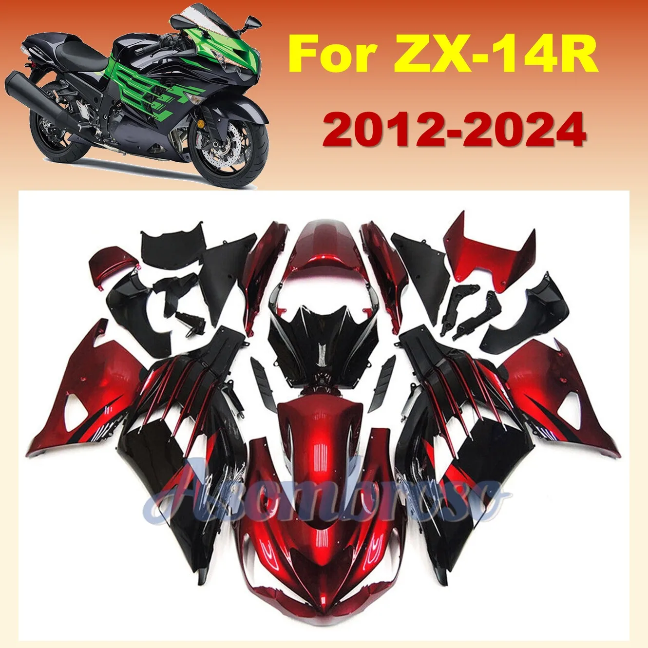 Fairing Set for Ninja ZX-14R 2012 2013 2014 2015 2016 ZX14R 2019 2018 2020 2021-2024 ZX 14R ABS Plastic Motorcycle Bodywork Cowl