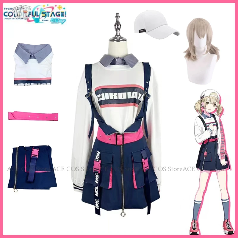 Game Project Sekai Vivid BAD SQUAD Cosplay Azusawa Kohane Cosplay New Uniform Wig Costume VBS Khn Suspender Outfits for Women