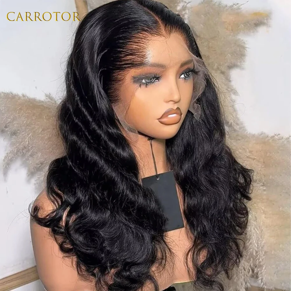 Lagos Hairline Silky Wavy Human Hair 13x4 Transparent Lace Front Glueless Loose Deep Wavy Human Hair Wigs Ready To Go