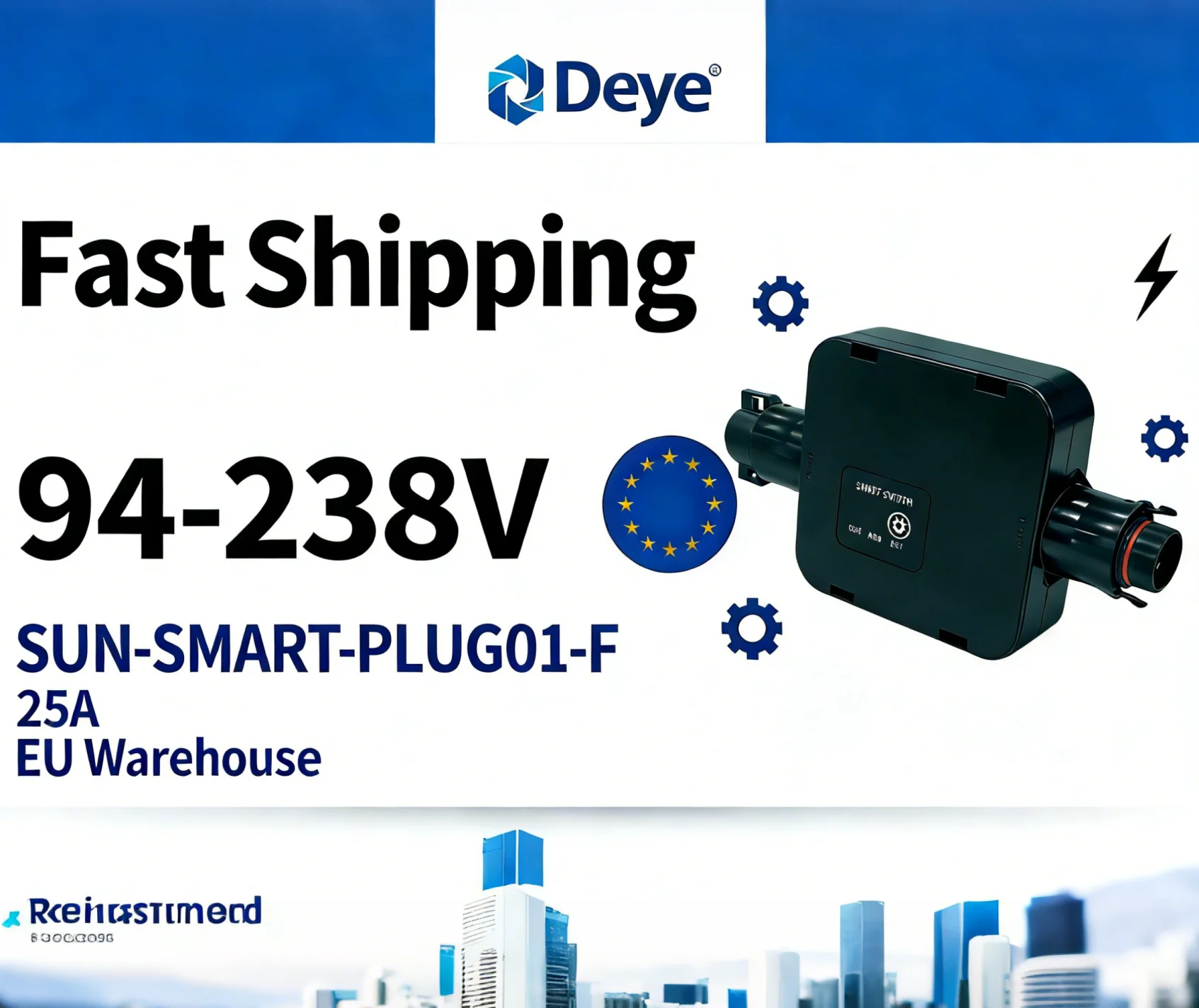 Fast Shipping: 25A Deye Smart Transfer Switch (Universal Single-Phase/Three-Phase, Model SUN-SMART-SWITCHO1P3)