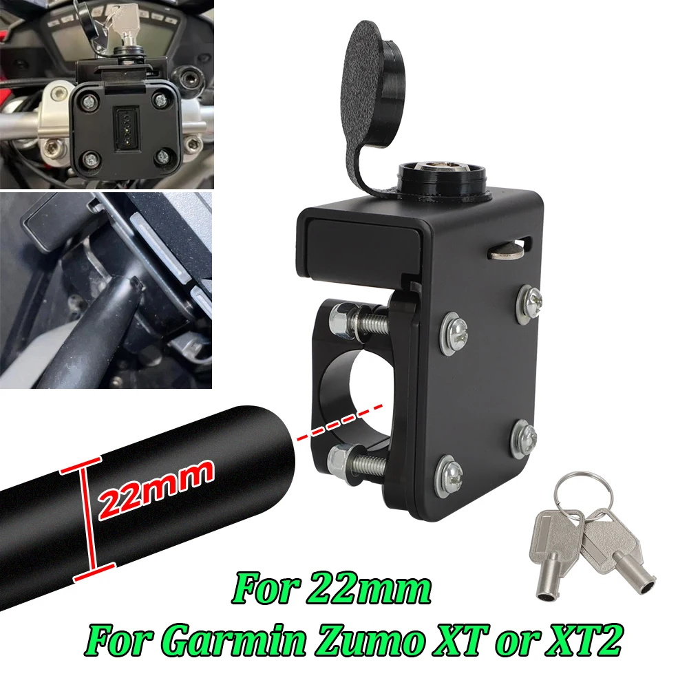 Soporte de Bloqueo GPS para Motocicleta Garmin Zumo XT o XT2, Compatible con Manillares de 22mm, Soporte de Navegación