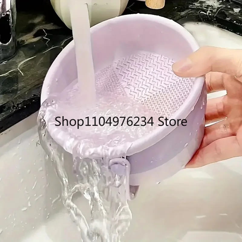 Tampon de nettoyage et support de séchage pour pinceaux de maquillage trois en un en Silicone, accessoire de nettoyage pour outils de maquillage de beauté