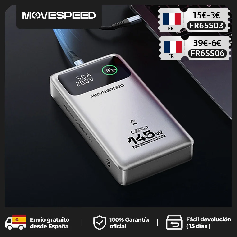 MOVESPEED M25Pro 25000mAh batterie externe 140W Type C PD charge rapide PowerBank chargeur Portable externe pour MacBook Lenovo ordinateur Portable