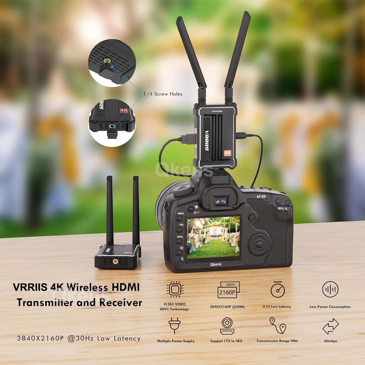 4K Wireless Video Transmission System HDMI Extender Camera Live Streaming Audio Video Transmitter and Receiver Dual HDMI Display