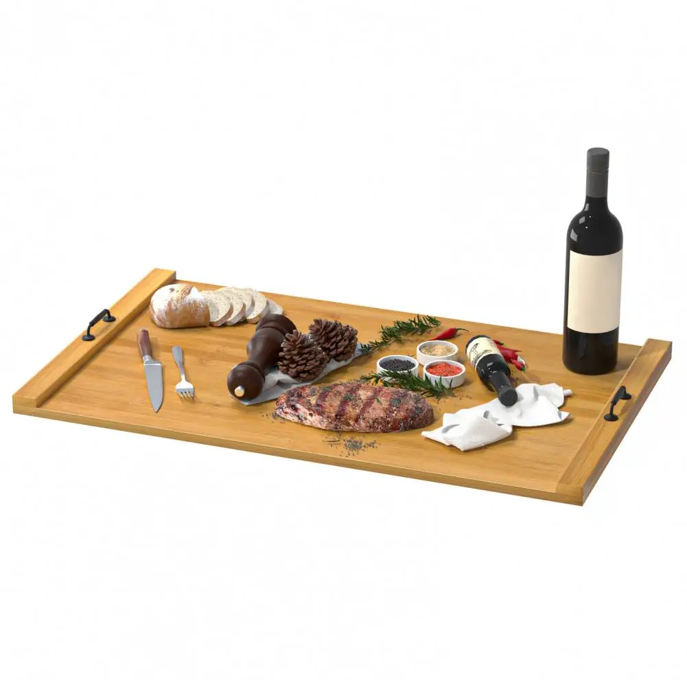 

Stove Top Cover Board with Handles, Noodle Board Stove Cover with Non-slip Silicone Mats, Wooden Serving Tray Stove Top Cover