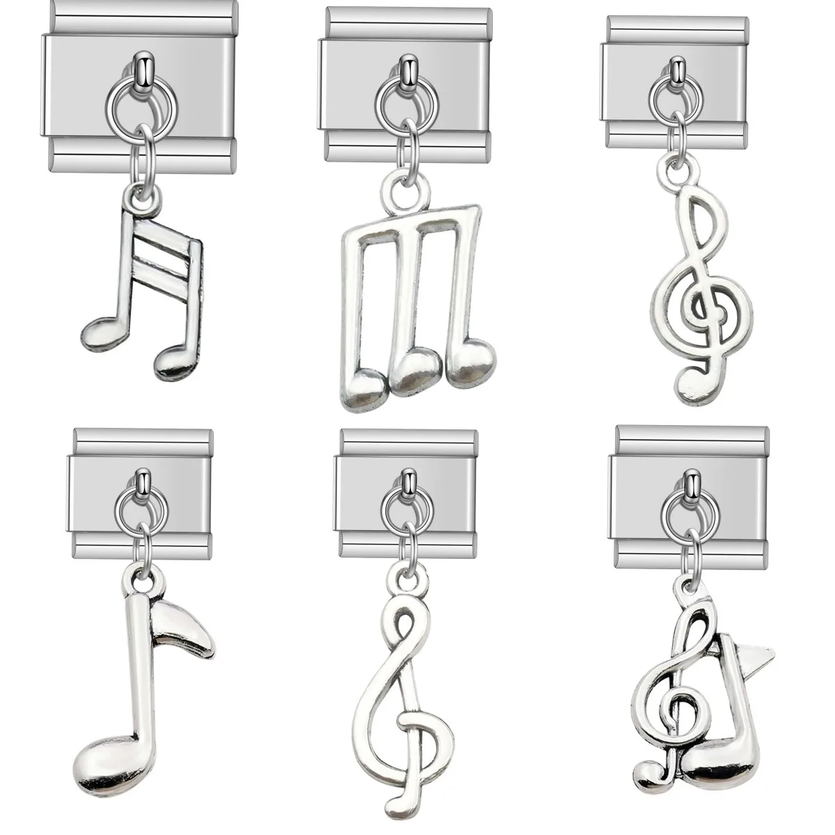 YIYI New Original  The musical symbol of the musician  Charm Link Fit 9mm Bracelet Stainless Steel Jewelry Making