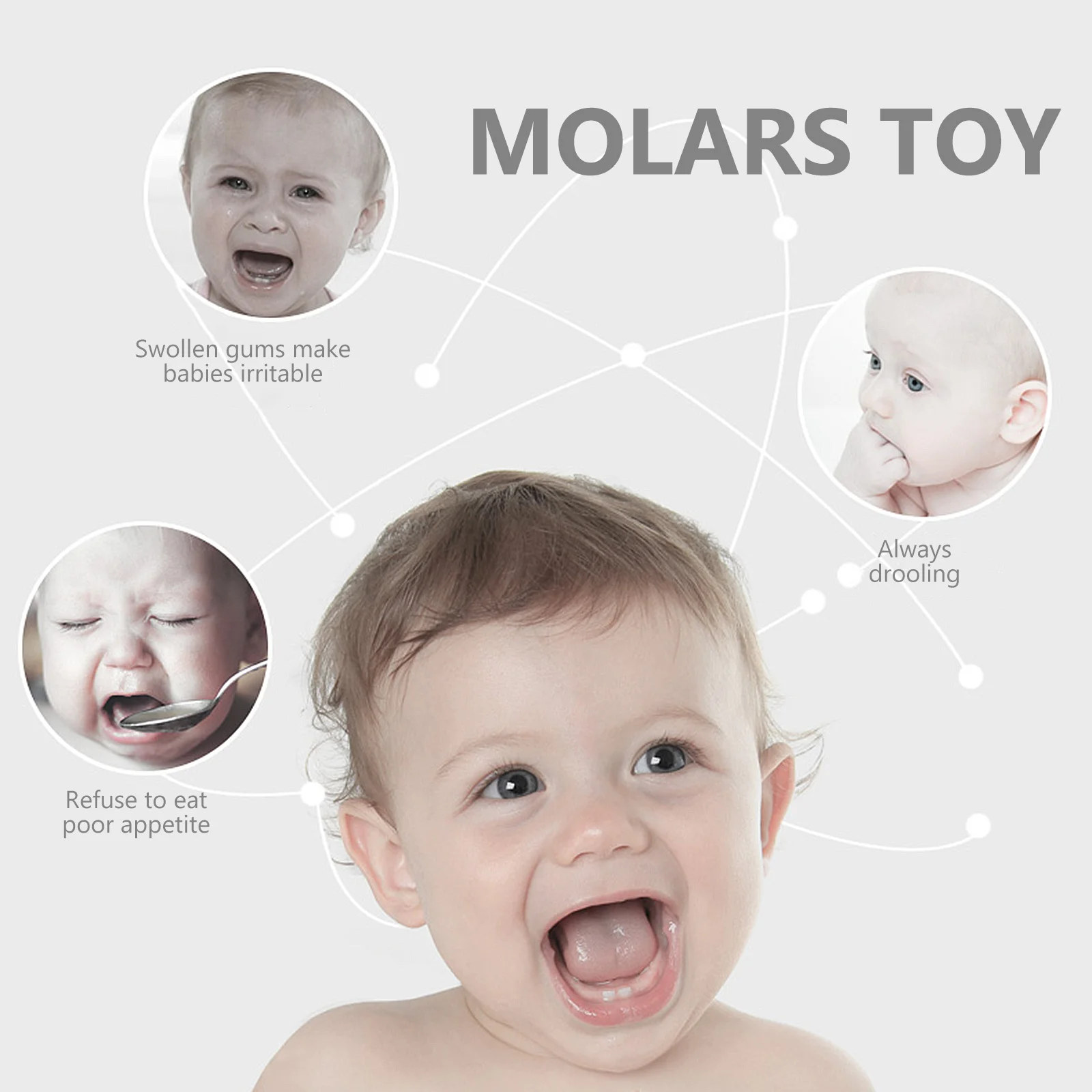 

Прорезыватель для младенцев, детский молярный силиконовый мультяшный дизайн, снимает боль при прорезывании зубов, улучшает моторику полости рта, помощь при прорезывании зубов для малышей