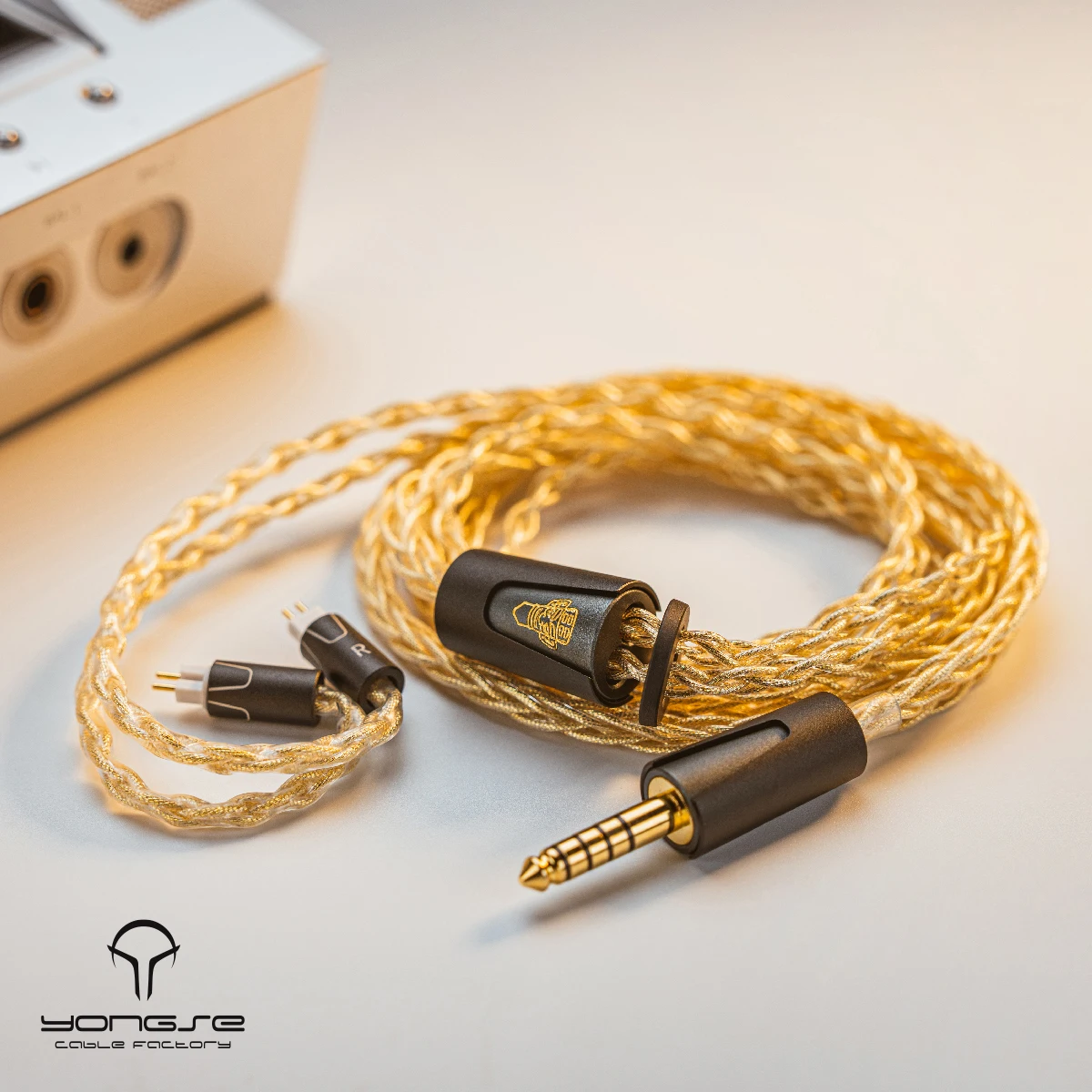 Yongse Dracarys 12th Anniversary Edition Earphones Upgrade Cable Pure Silver Gold Foil High-Quality Audio Accessory