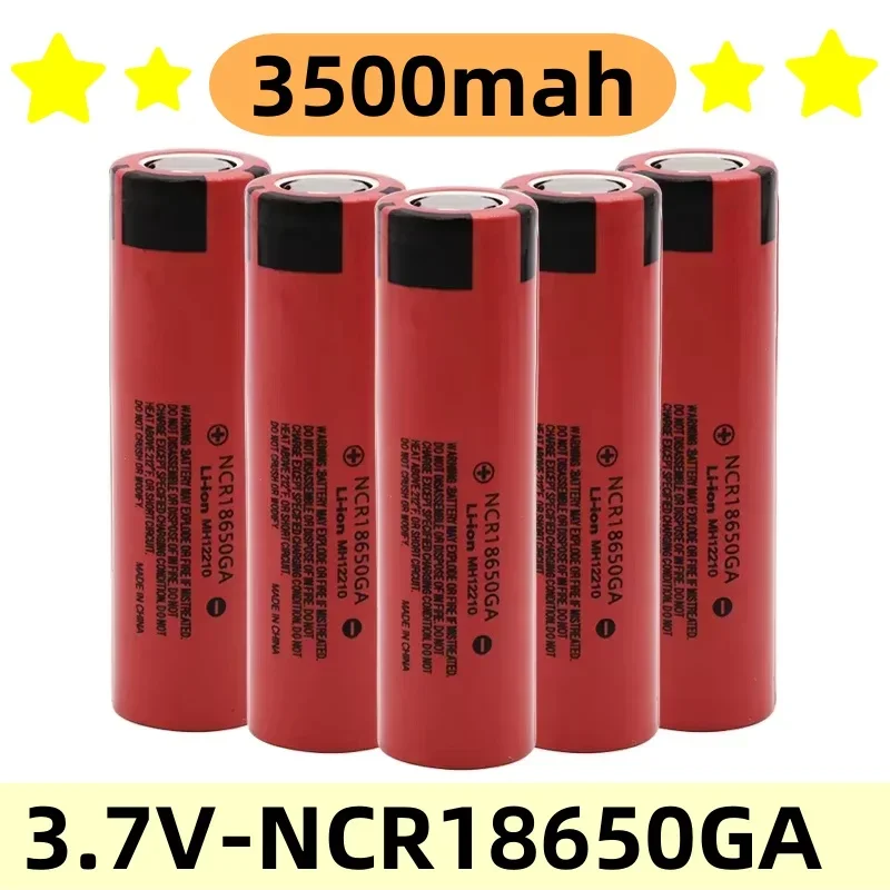 NCR18650GA high discharge 3.7V 3500mAh large capacity rechargeable battery, KC certified flashlight fan flat top lithium battery