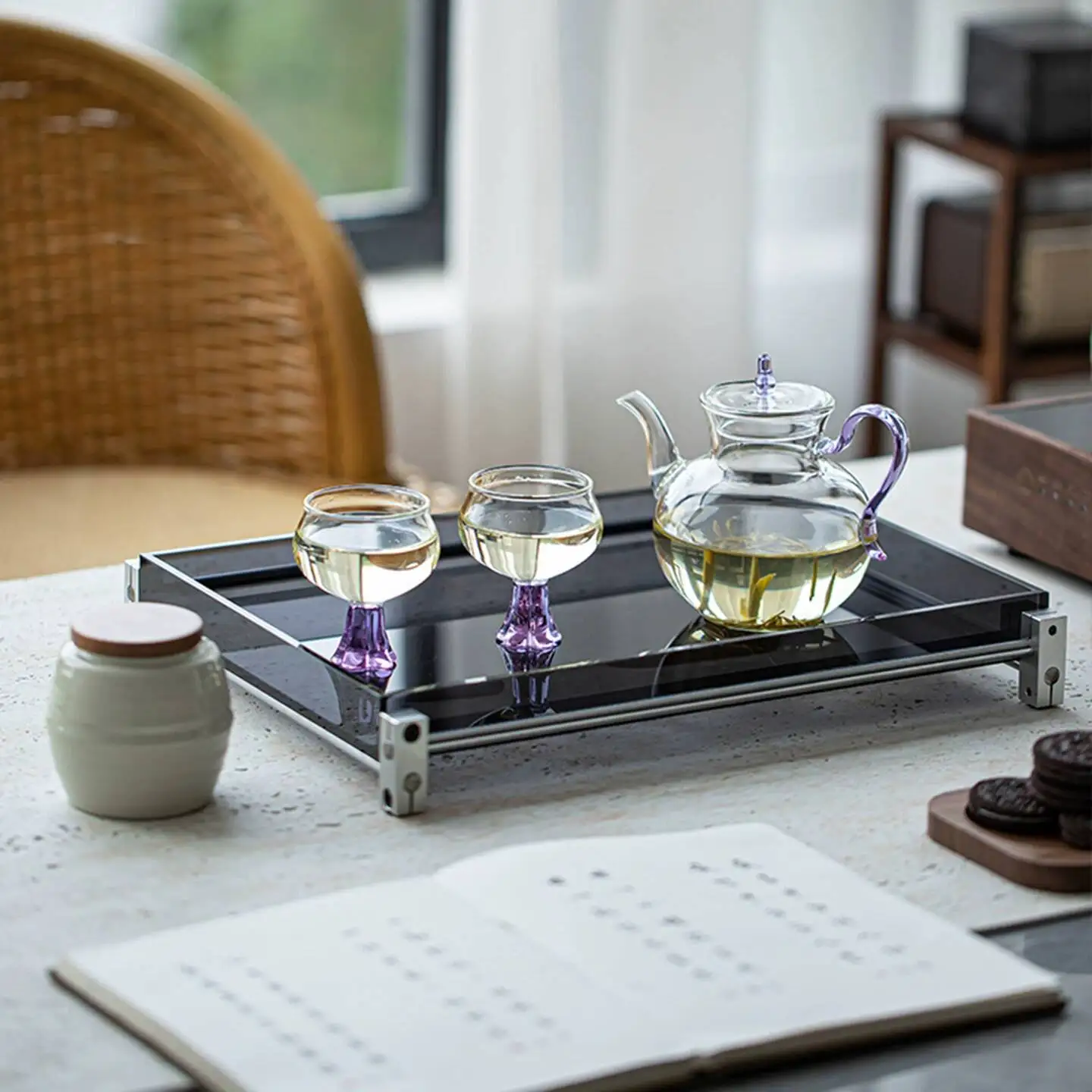 Wuyintang high End Tea Set Heat Resistant Glass Teapot And Teacup Gift Box Light Luxury Souvenir