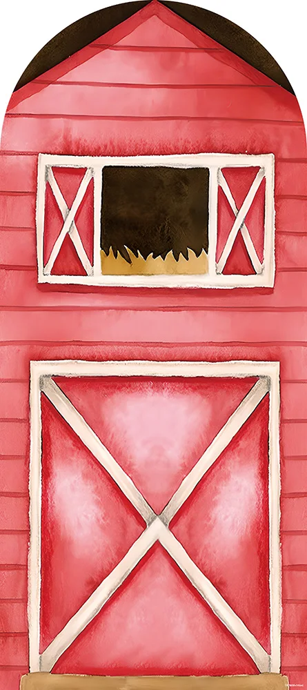 Mehofond Pink Barn House Arched Backdrop Cover Farm Rural Filed Baby Shower Party Cow Round Top Spandex Background Photozone
