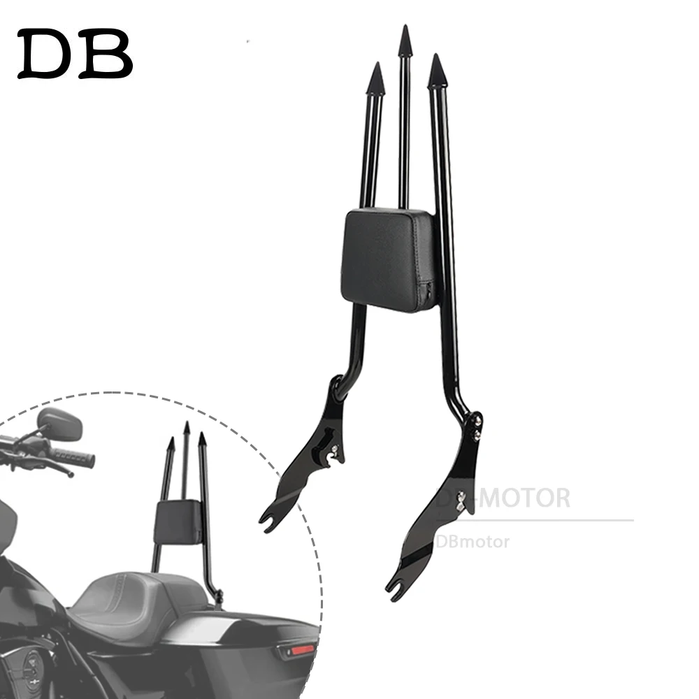 

28"Tall Detachable Sissy Bar Motorcycle Passenger Backrest Rear Pad For Harley Touring Road King Street Glide Road Glide 2009-25