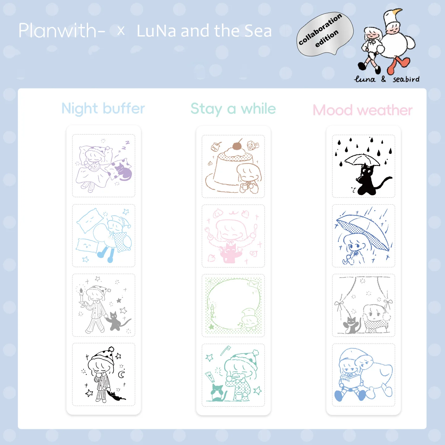 4pcs/set Sliding Seal Japanese Cute Hand Account Seal Sliding Removable Decorative Label Diagram.