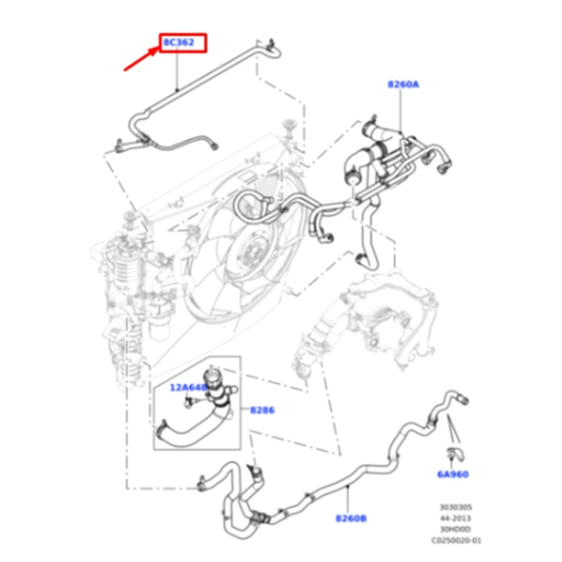 Petrol Radiator Top Overflow Hose For Land Rover Disscovery 4 Range Rover Sport LR014567 LR013687