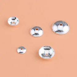 10pcs925 Sterling silver bead Cap accessories Smooth gasket Handmade DIY material jewelry for women
