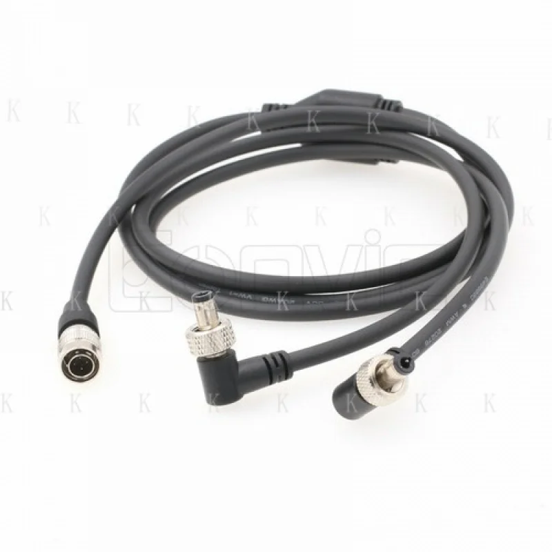 C  FOR  Sony Camera Zaxcom Receiver Power Cable Hirose 4 Pin to Dual Locking DC Barrel