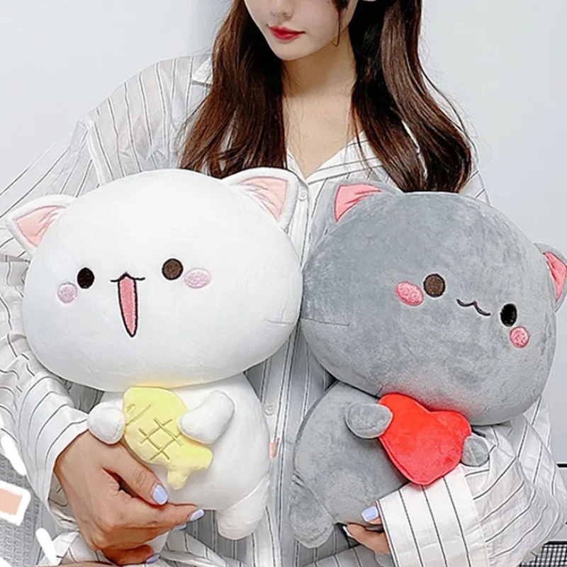 Kawaii Mitao Cat Plush Toys Lying Cats Couple Plush Doll Soft Stuffed Cute Animal Pillow Cartoon Decorate Cushion Kid Gift Toys