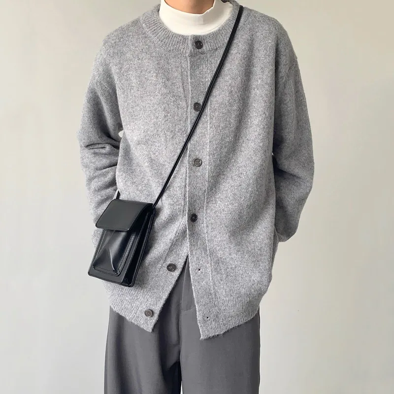 

Осень-зима мужской вязаный свитер Camere Ay кардиган мягкий уютный корейский Sle High Faion Sensation Long Sve round Ne