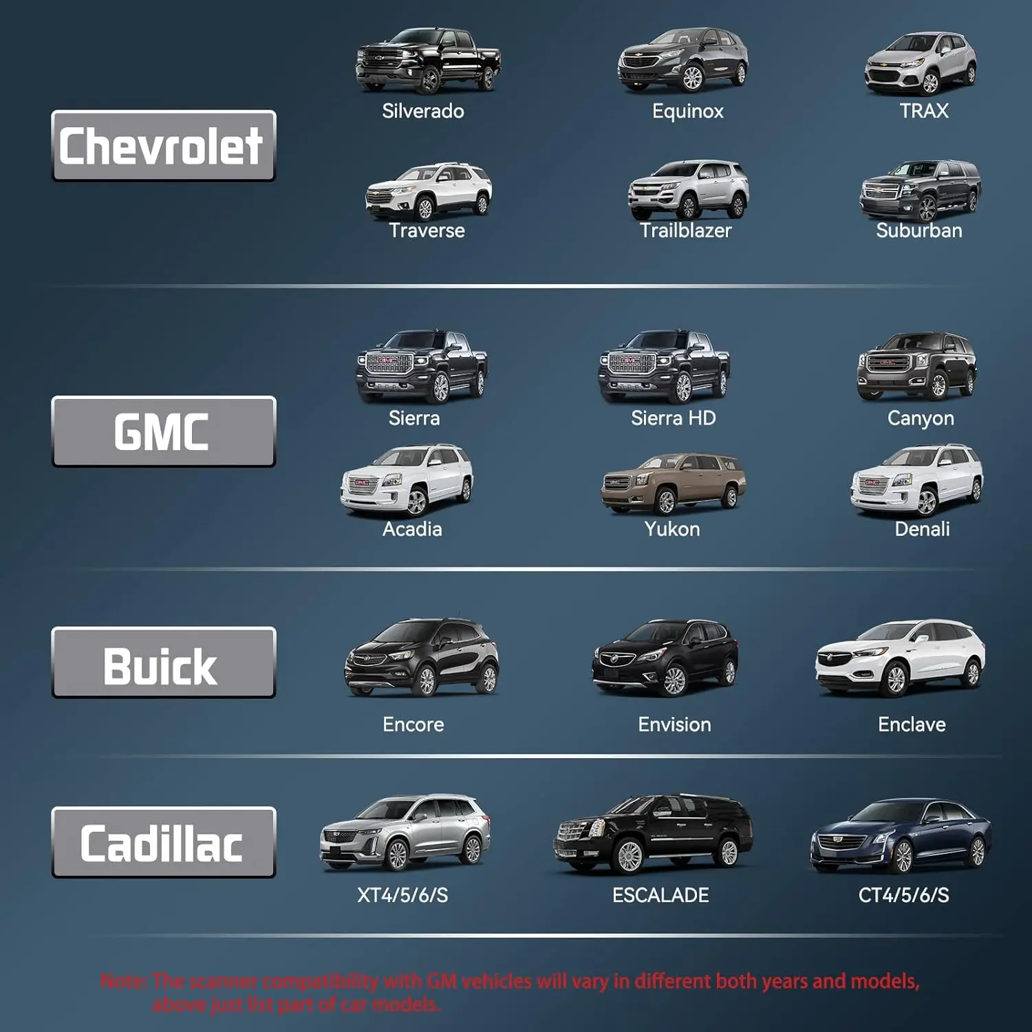 OBD2 Scanner for Chevy - Full System Diagnostic Tool with ABS, SRS, EPB, Oil Reset & Battery Registration