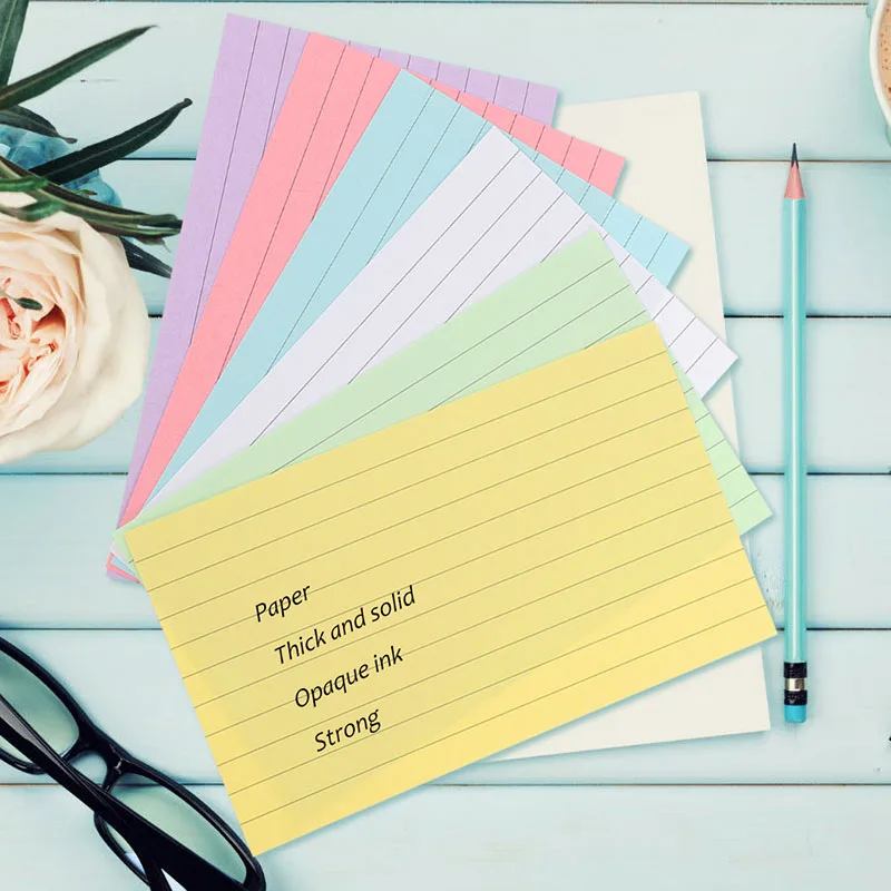 

300 Sheets Colored Index Cards Memory Small Word Note Pads Learning Flashcards Make Your Own Supplies for Home School Office