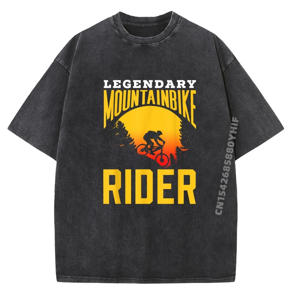 

Legendary Mountainbike Rider Mountainbiker Mountain Bike Designer Clothes Men Graphic T Shirts Trend Washed Tees