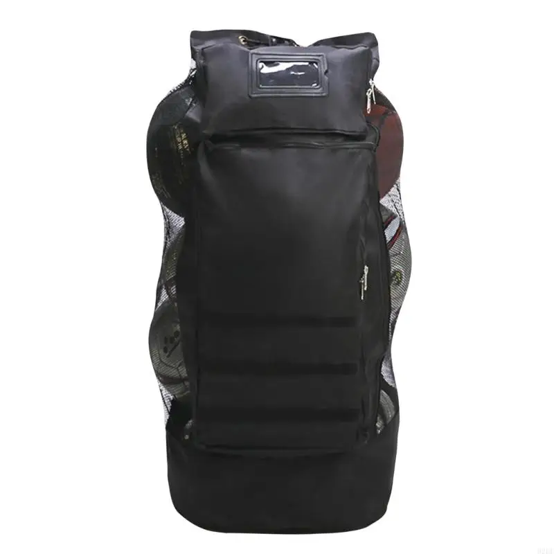 Heavy Duty Mesh Sport Ball Backpack Tear Resistant Oxford Cloth Bag for Basketball Volleyball Football & Equipment