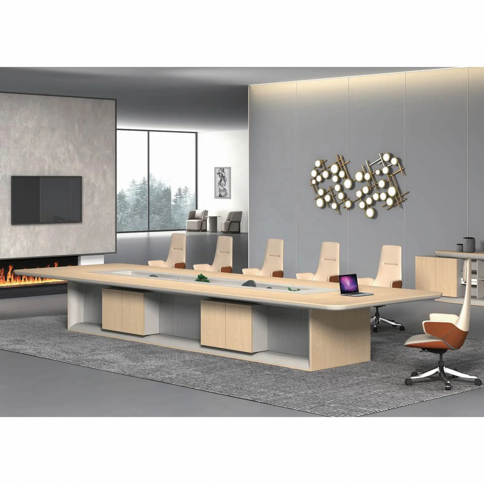 

Office Furniture Big Size Wooden Conference Table For Meeting Room