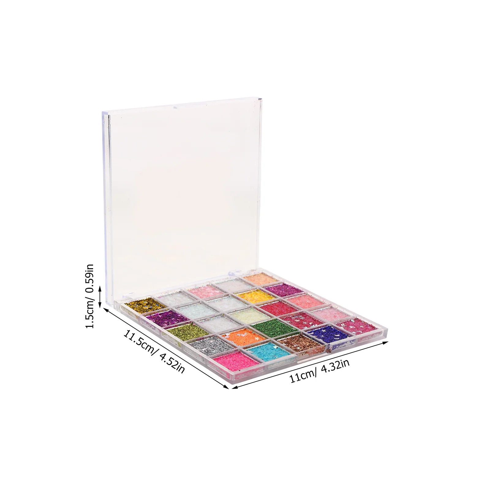 Glitter oogschaduwpalet 18 kleurrijke geperste poeders Gladde, mengbare heldere oogschaduw voor fotoshoot Festivalfeest