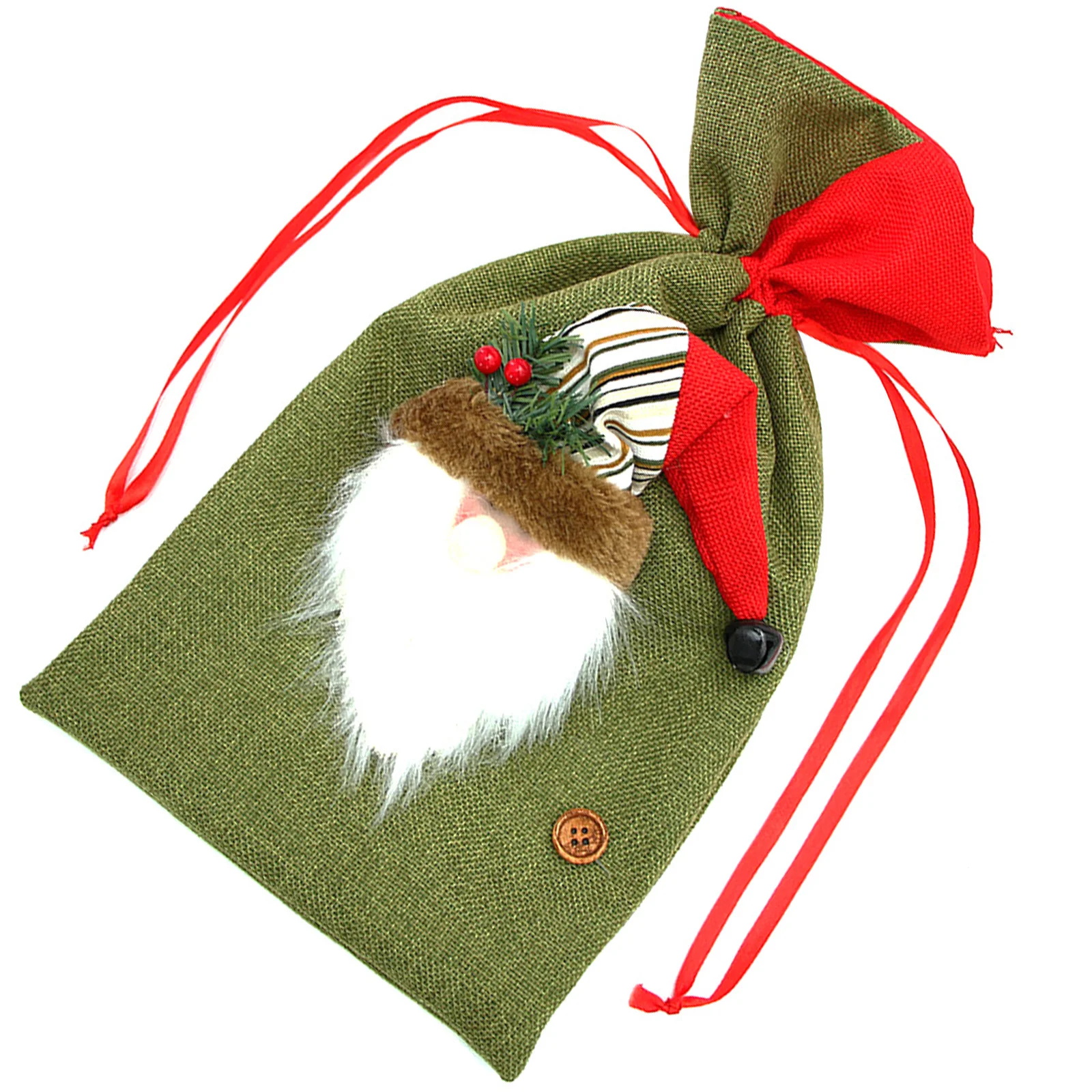 

Christmas Gift Bags Candy Sweet Treat Bags Drawstring Pouch for Christmas Party Decoration (Santa Claus)
