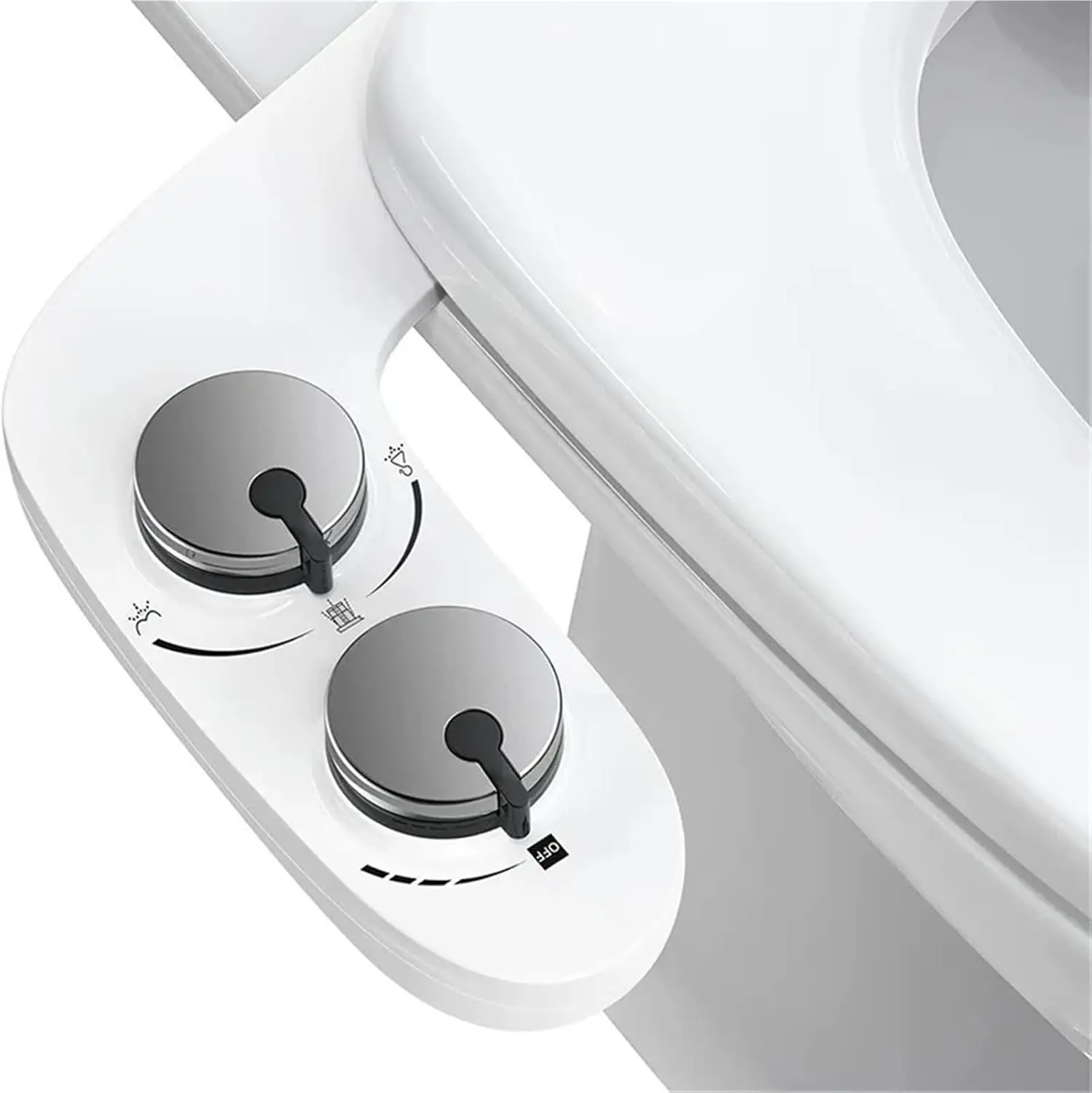 Ultra Slim Non-Electric Bidet Self Cleaning Dual Nozzle Toilet Seat Attachment Frontal Rear Wash Ass Sprayer for Enhanced Hygien