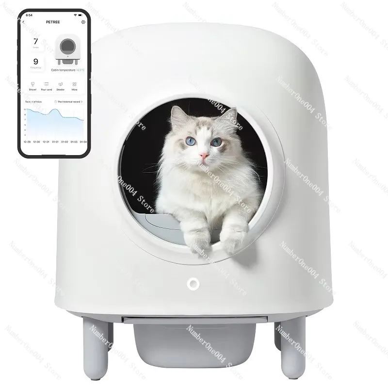 Suitable Cat Litter Box,Automatic Self-cleaning Sandbox，WIFI Remote ControlPet Tray Removable Toilet，APP Control