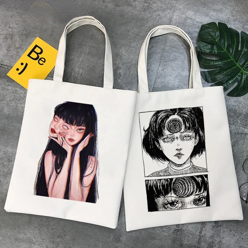 Japan Manga Junji Ito Tomie Shintaro Hipster Cartoon Shopper Women Shopping Bag Girl Fashion Casual Large Shoulder Bag Hand Bag