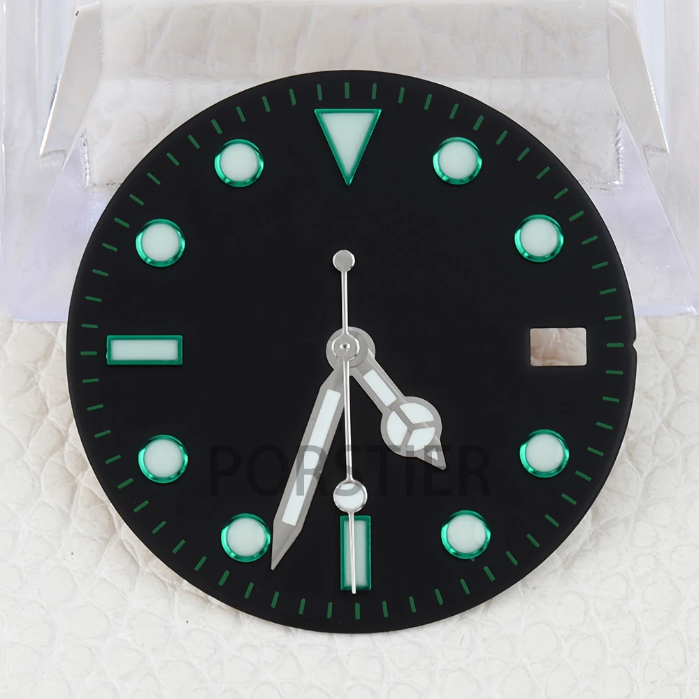 Vintage 29mm NH35 dial Green Luminous for Retro Submariner Seiko NH35 NH36 Movement Watch Mod Parts Watch Accessories Replace
