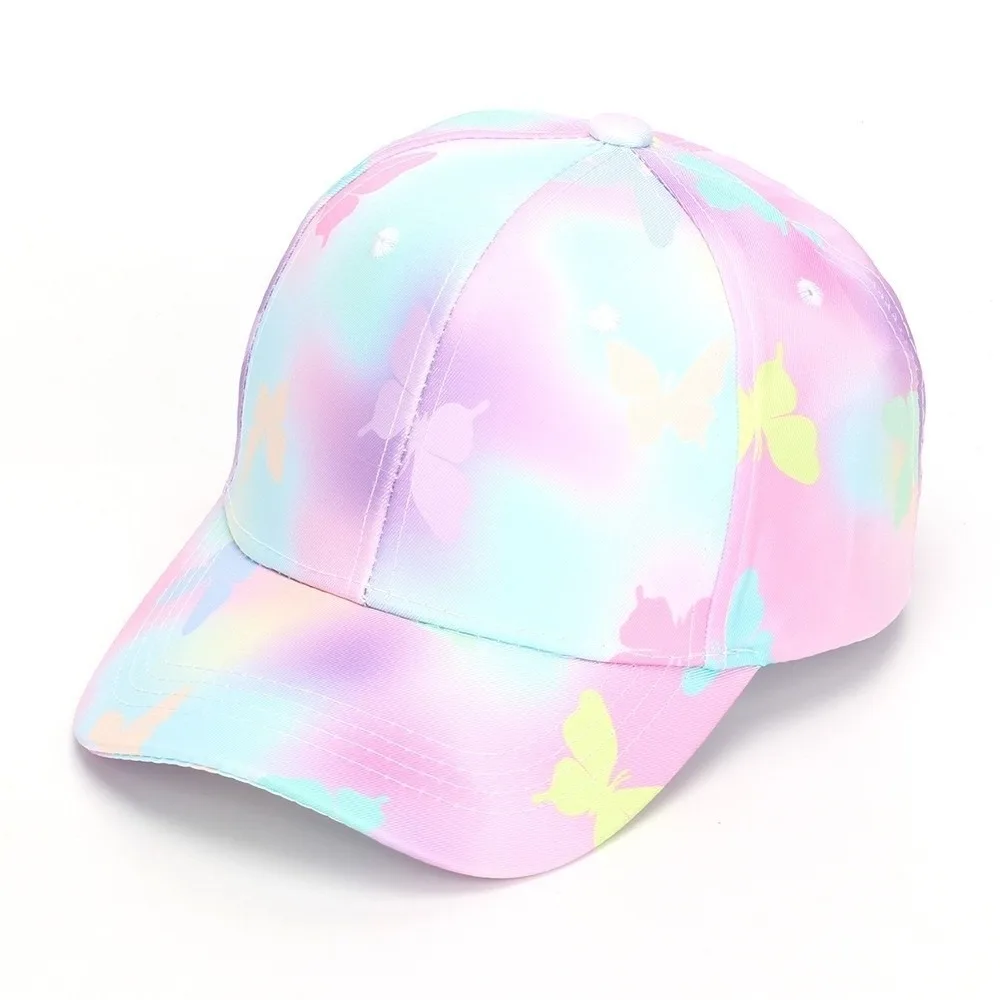 

Tie-dye Print Baseball Cap Duck Tongue Design Adjustable Strap Peaked Cap Lightweight Material Breathable Fabric Visor Cap