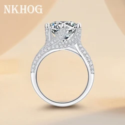 Luxury Real 3CT 5CT Moissanite Ring For Women 925 Sterling Silver Fine Jewelry D Color VVS1 Diamond Engagement Wedding Band GRA