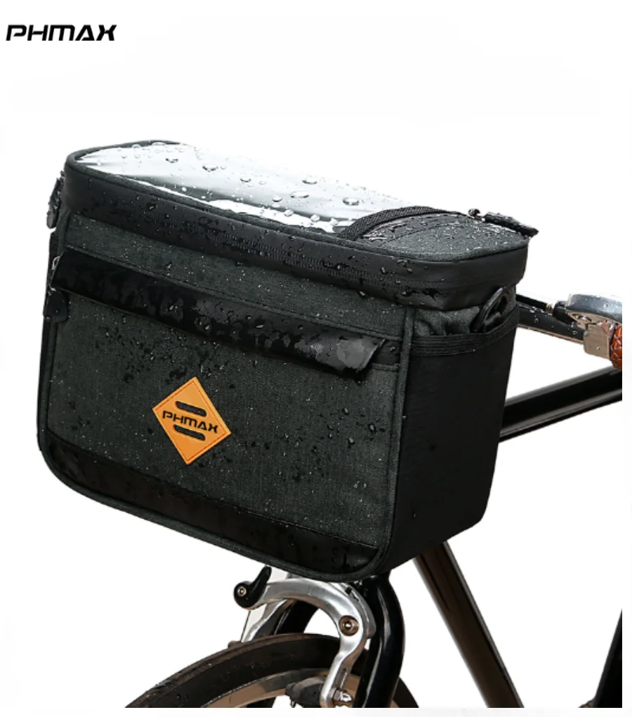 PHMAX Cycling Bike Bicycle Insulated Front Bag Large MTB Bike Handlebar Bag Waterproof Bag Touch Screen Pannier Cooler Bag