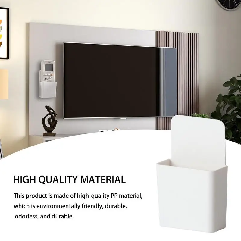 Wall Mounted Organizer Storage Box Remote Control Air Conditioner Storage Case Mobile Phone Plug Holder Stand