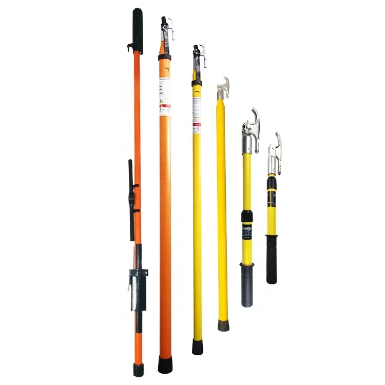 IR-235 High Voltage Fiberglass Telescopic Insulated Operation 5M 10M Telescopic Triangle Hot Stick Rod